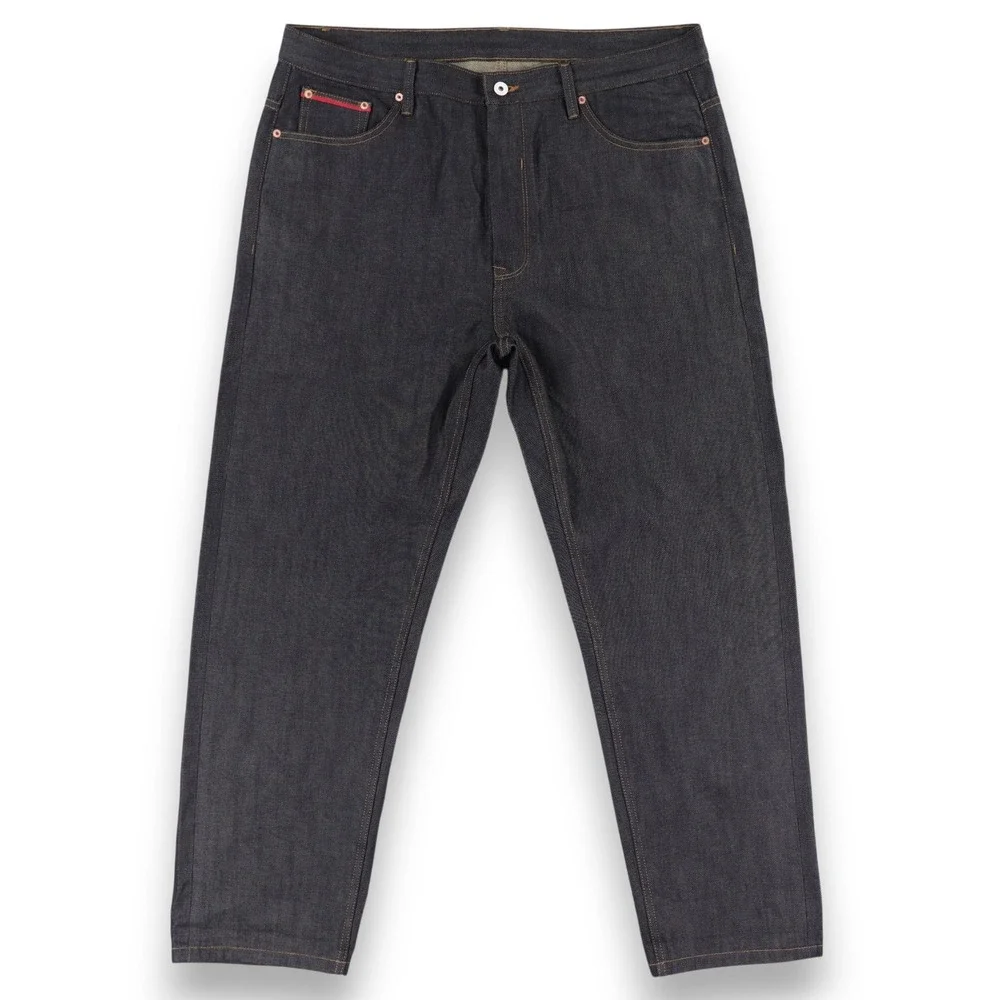 Men's Relaxed Charcoal Jeans with Selvedge Cuff. 190/92A - Picture 2 of 15